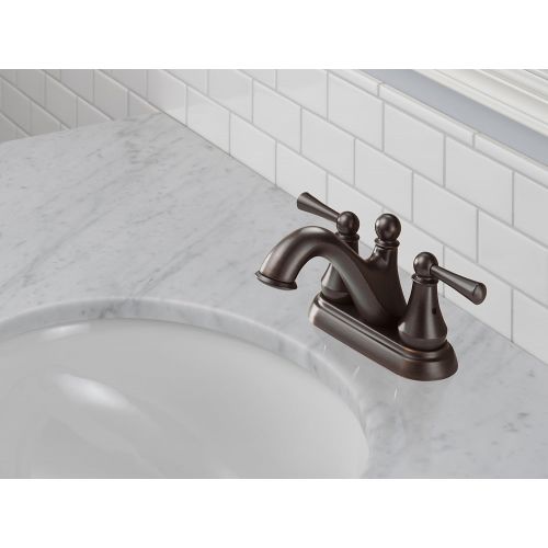  Delta Faucet Haywood Bronze Bathroom Faucet, Centerset Bathroom Faucet, Bathroom Sink Faucet, Drain Assembly, Venetian Bronze 25999LF-RB