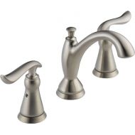 Delta Faucet Linden Widespread Bathroom Faucet Brushed Nickel, Bathroom Faucet 3 Hole, Diamond Seal Technology, Metal Drain Assembly, Stainless 3594-SSMPU-DST