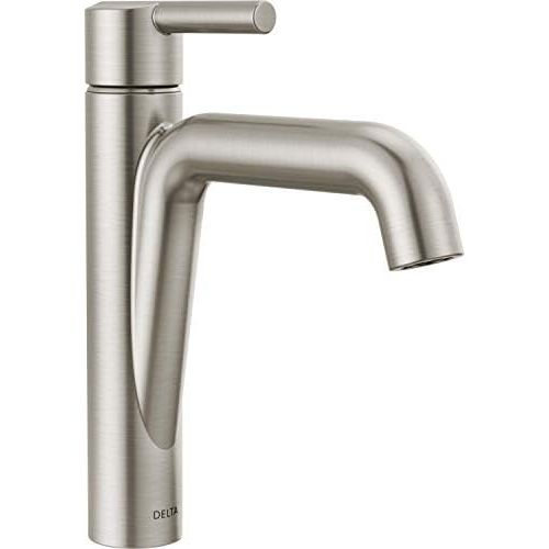  Delta Faucet Nicoli Single Hole Bathroom Faucet Brushed Nickel, Single Handle Bathroom Faucet, Drain Assembly, Stainless 15849LF-SS