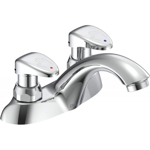  Delta Faucet 86T1153 86T Two Handle Metering Slow-Close Bathroom Faucet, Chrome,5.50 x 7.25 x 9.25 inches