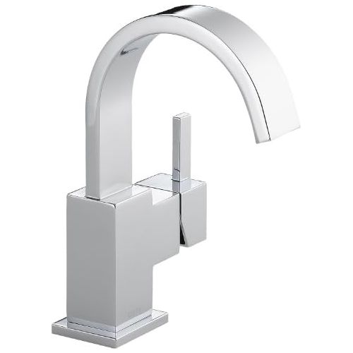  Delta Faucet Vero Single Hole Bathroom Faucet, Single Handle Bathroom Faucet Chrome, Bathroom Sink Faucet, Metal Drain Assembly, Chrome 553LF,7.78 x 4.00 x 5.71 inches