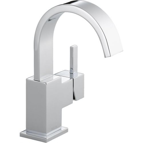  Delta Faucet Vero Single Hole Bathroom Faucet, Single Handle Bathroom Faucet Chrome, Bathroom Sink Faucet, Metal Drain Assembly, Chrome 553LF,7.78 x 4.00 x 5.71 inches