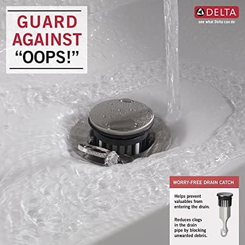  Delta Faucet Mylan Widespread Bathroom Faucet Brushed Nickel, Bathroom Faucet 3 Hole, Drain Assembly, Worry-Free Drain Catch, SpotShield Brushed Nickel 35777LF-SP