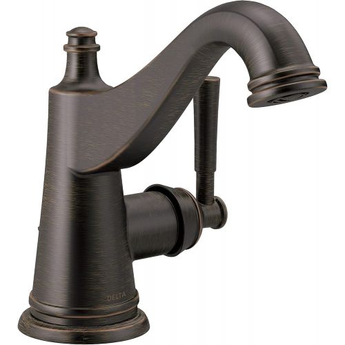  Delta Faucet Mylan Single Hole Bathroom Faucet, Bronze Bathroom Faucet, Single Handle, Drain Assembly and Worry-Free Drain Catch, Venetian Bronze 15777LF-RB