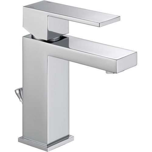  Delta Faucet Modern Single Hole Bathroom Faucet, Single Handle Bathroom Faucet Chrome, Bathroom Sink Faucet, Drain Assembly, Chrome 567LF-PP