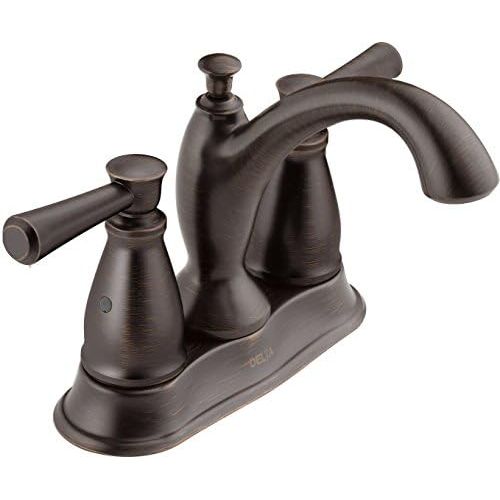  Delta Faucet Linden Bronze Bathroom Faucet, Centerset Bathroom Faucet, Diamond Seal Technology, Metal Drain Assembly, Venetian Bronze 2593-RBMPU-DST