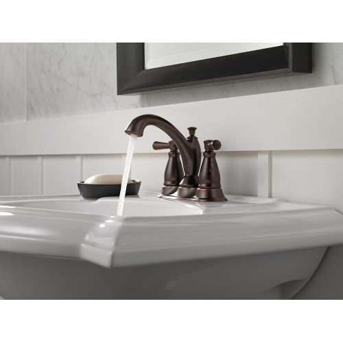  Delta Faucet Linden Bronze Bathroom Faucet, Centerset Bathroom Faucet, Diamond Seal Technology, Metal Drain Assembly, Venetian Bronze 2593-RBMPU-DST