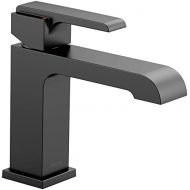 Delta Faucet Ara Matte Black Bathroom Faucet, Single Hole Bathroom Faucet, Single Handle Bathroom Faucet, Metal Drain Assembly, Matte Black 567LF-BLMPU