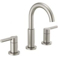 Delta Faucet Nicoli Widespread Bathroom Faucet Brushed Nickel, Bathroom Faucet 3 Hole, Bathroom Sink Faucet, Drain Assembly, Stainless 35749LF-SS,Standard