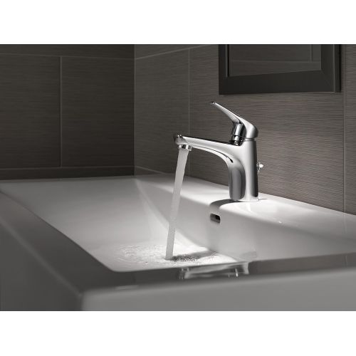  Delta Faucet Modern Single Hole Bathroom Faucet, Single Handle Bathroom Faucet Chrome, Bathroom Sink Faucet, Drain Assembly, Chrome 534LF-PP