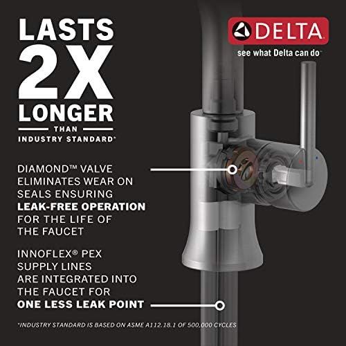  Delta Faucet Haywood Single Hole Bathroom Faucet Brushed Nickel, Single Handle Bathroom Faucet, Diamond Seal Technology, Metal Drain Assembly, Stainless 15999-SS-DST