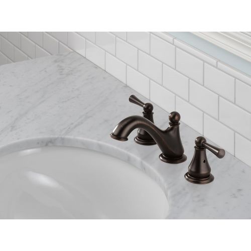  Delta Faucet Haywood Widespread Bathroom Faucet 3 Hole, Bronze Bathroom Faucet, Bathroom Sink Faucet, Drain Assembly, Venetian Bronze 35999LF-RB