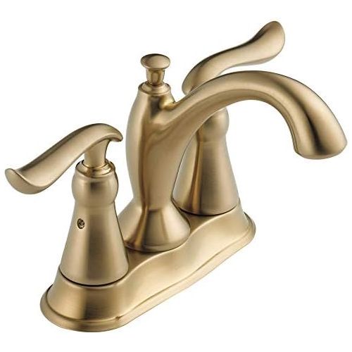  Delta Faucet Linden Gold Bathroom Faucet, Centerset Bathroom Faucet, Diamond Seal Technology, Metal Drain Assembly, Champagne Bronze 2594-CZMPU-DST