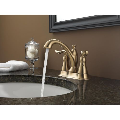  Delta Faucet Linden Gold Bathroom Faucet, Centerset Bathroom Faucet, Diamond Seal Technology, Metal Drain Assembly, Champagne Bronze 2594-CZMPU-DST