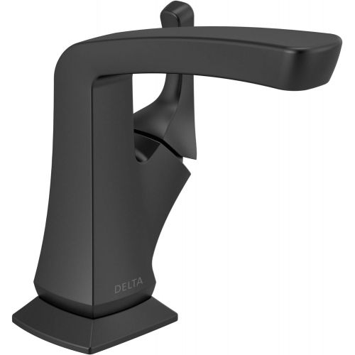  Delta Faucet Vesna Matte Black Bathroom Faucet, Single Hole Bathroom Faucet, Single Handle Bathroom Faucet, Drain Assembly, Matte Black 15789LF-BL