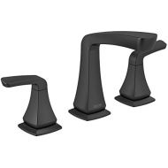 Delta Faucet Vesna Widespread Bathroom Faucet 3 Hole, Matte Black Bathroom Faucet, Drain Assembly, Worry-Free Drain Catch, Matte Black 35789LF-BL