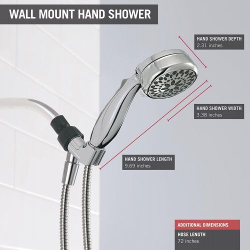 Delta Faucet 7-Spray Touch-Clean Hand Held Shower Head with Hose, Chrome 75701