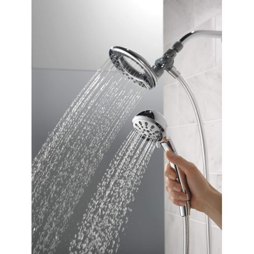  Delta Faucet 4-Spray Touch Clean In2ition 2-in-1 Dual Hand Held Shower Head with Hose, Chrome 75486C