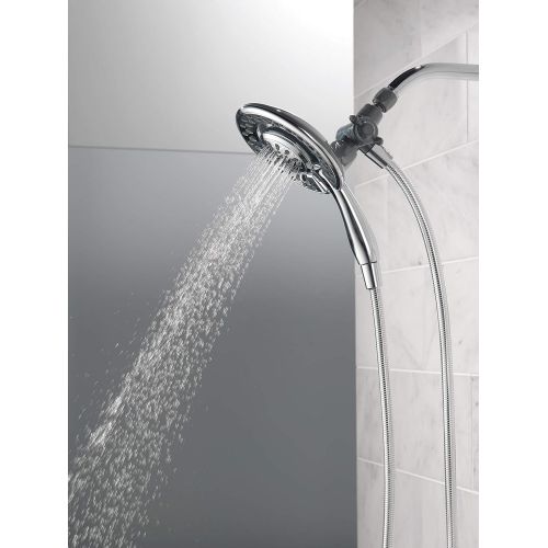  Delta Faucet 4-Spray Touch Clean In2ition 2-in-1 Dual Hand Held Shower Head with Hose, Chrome 75486C