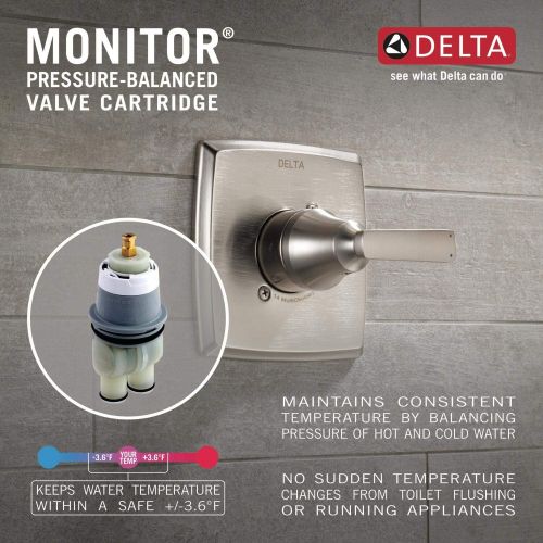  DELTA FAUCET Delta Foundations BT13010 Monitor 13 Series Valve Trim Only, Chrome (Valve sold separately)