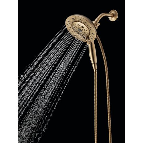  Delta Faucet 5-Spray H2Okinetic In2ition 2-in-1 Dual Hand Held Shower Head with Hose and Magnetic Docking, Champagne Bronze 58480-CZ-PK