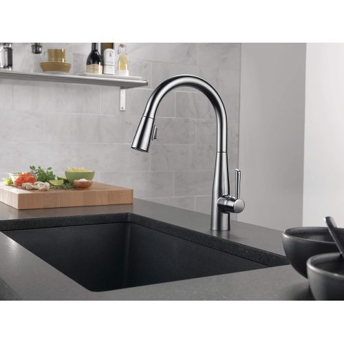  Delta Faucet Essa Pull Down Kitchen Faucet with Pull Down Sprayer, Kitchen Sink Faucet, Faucets for Kitchen Sinks, Single-Handle, Magnetic Docking Spray Head, Arctic Stainless 9113