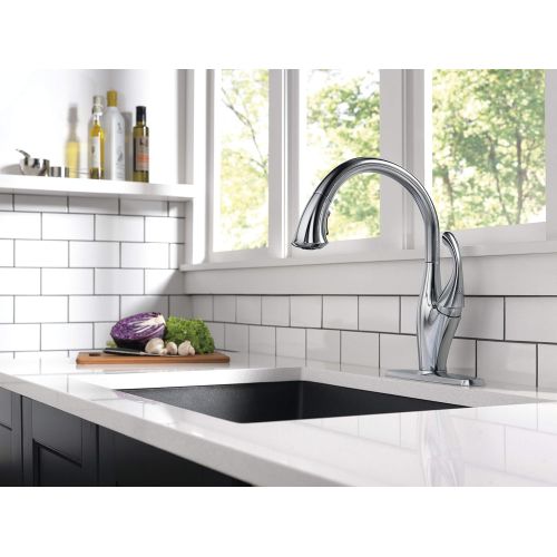  Delta Faucet Addison Single-Handle Kitchen Sink Faucet with Pull Down Sprayer, ShieldSpray Technology and Magnetic Docking Spray Head, Arctic Stainless 9192-AR-DST