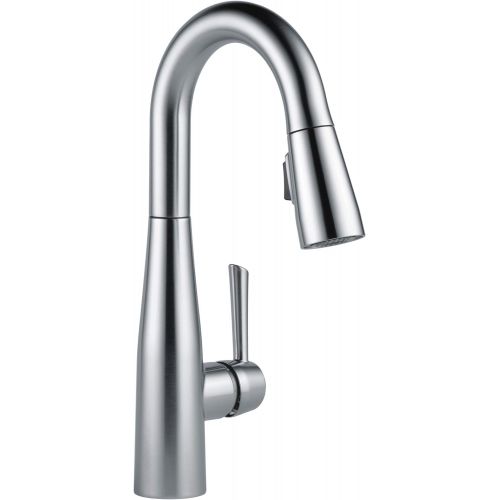  Delta Faucet Essa Single-Handle Bar-Prep Kitchen Sink Faucet with Pull Down Sprayer and Magnetic Docking Spray Head, Arctic Stainless 9913-AR-DST