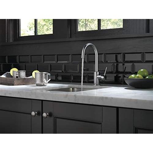  Delta Faucet Trinsic Single-Handle Bar-Prep Kitchen Sink Faucet, Arctic Stainless 1959LF-AR