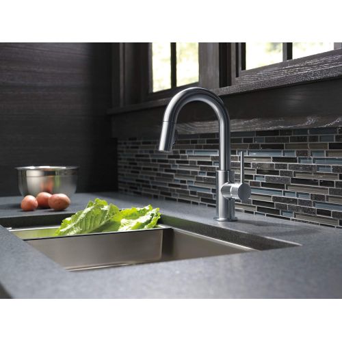  Delta Faucet 9959-ARLS-DST Trinsic Single Handle Bar Kitchen Swivel Pull-Down Prep, Arctic Stainless
