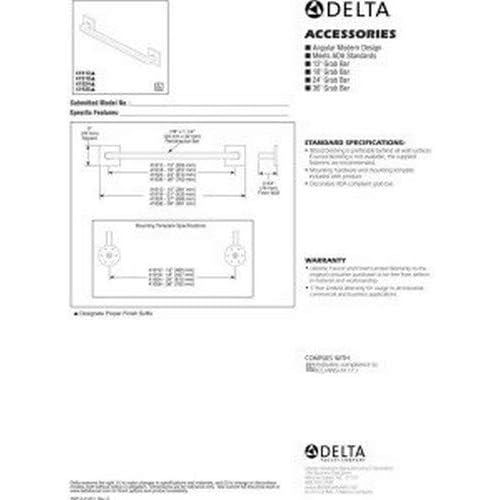  DELTA FAUCET Delta 41936-RB Angular Modern 36-Inch Grab Bar with Concealed Mounting, Venetian Bronze