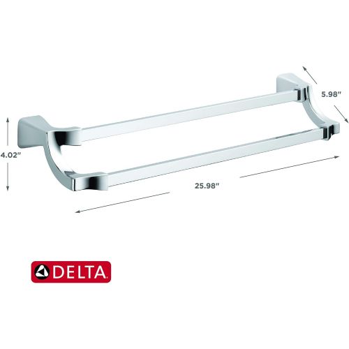  DELTA FAUCET Delta Faucet 75225-PN Tesla Double Towel Bar, Polished Nickel, 24