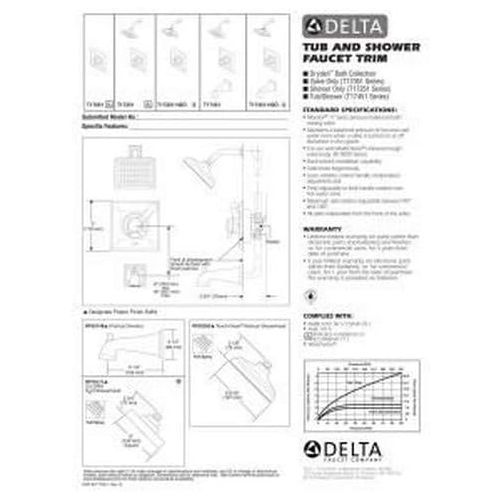  DELTA FAUCET Delta T17251-SSH2O Dryden Monitor 17 Series Shower Trim, Stainless