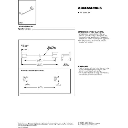  DELTA FAUCET Delta Faucet 77525-SS Ara 24inch Double Towel Bar Rack, Brilliance Stainless Steel