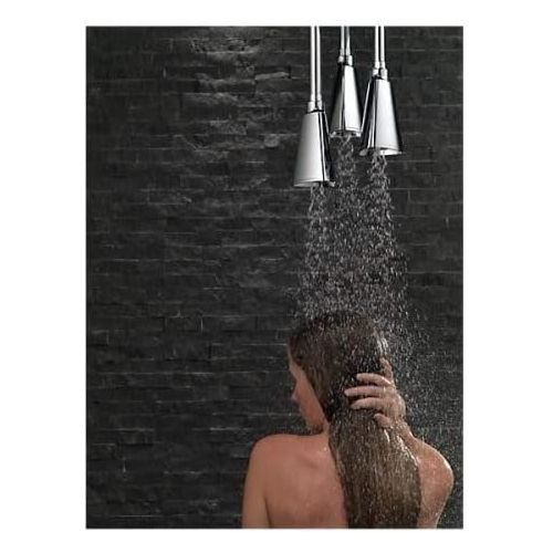  DELTA FAUCET Delta Single-Spray Ceiling-Mount H2Okinetic Shower Head, Matte Black 57140-BL