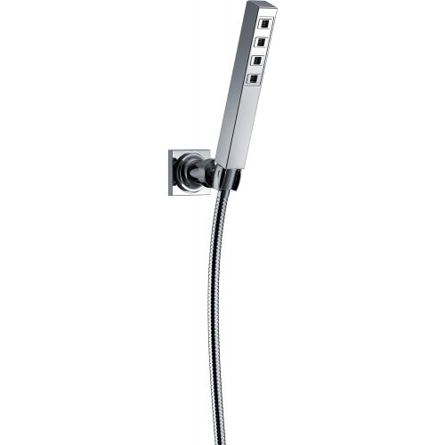  DELTA FAUCET Delta Faucet Single-Spray H2Okinetic Wall-Mount Hand Held Shower with Hose, Stainless 55567-SS