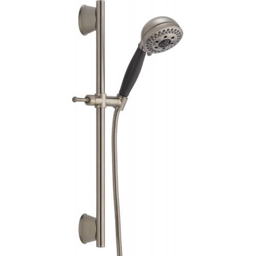  DELTA FAUCET Delta Faucet 5-Spray Touch-Clean H2Okineticc Slide Bar Hand Held Shower with Hose, Stainless 51559-SS