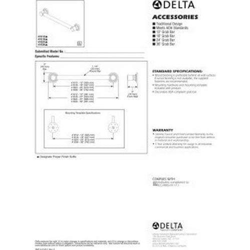  DELTA FAUCET Delta 41624-RB Traditional 24-Inch Grab Bar with Concealed Mounting, Venetian Bronze