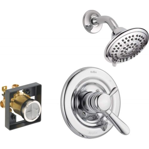  DELTA FAUCET Delta Faucet Lahara 17 Series Dual-Function Tub and Shower Trim Kit with 5-Spray Touch-Clean Shower Head, Champagne Bronze T17438-CZ (Valve Not Included)