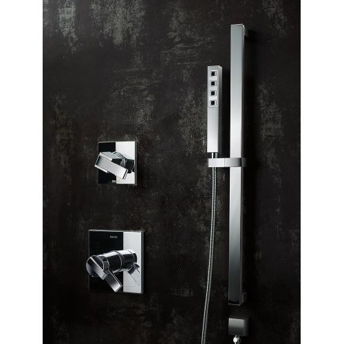  DELTA FAUCET Delta Faucet Single-Spray H2Okinetic Slide Bar Hand Held Shower with Hose, Chrome 51567