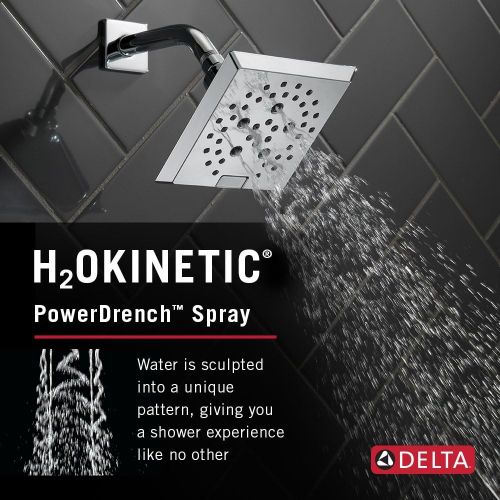  DELTA FAUCET Delta 52664-SS H2Okinetic 5-Setting Raincan Shower head, Stainless