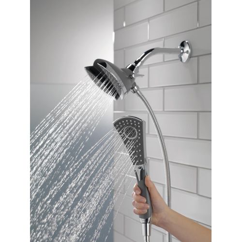  DELTA FAUCET Delta Faucet 4-Spray In2ition 2-in-1 Dual Hand Held Shower Head with Hose, Chrome 58467