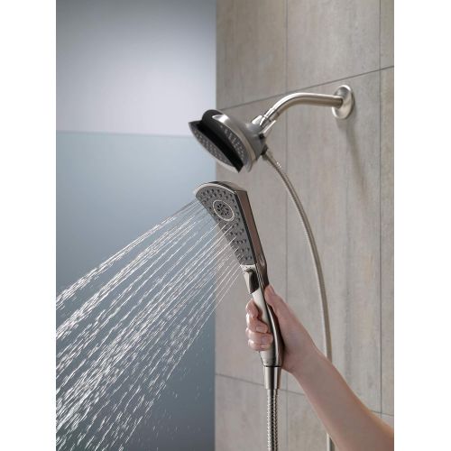  DELTA FAUCET Delta Faucet 4-Spray In2ition 2-in-1 Dual Hand Held Shower Head with Hose, Chrome 58467