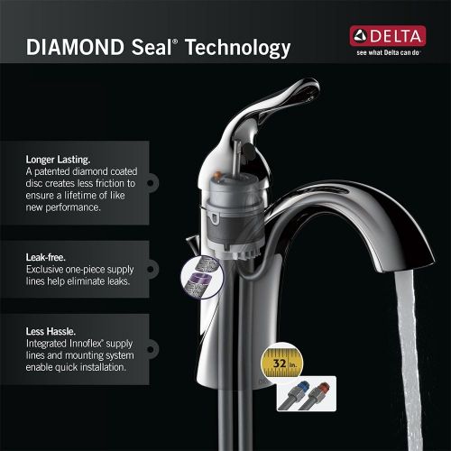  DELTA FAUCET Delta 140-SSWE-DST Collins Single Handle Water-Efficient Kitchen Faucet, Stainless