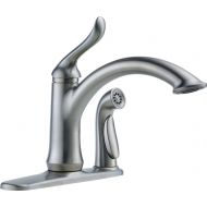 DELTA FAUCET Delta Faucet 3353-AR-DST Linden, Single Handle Kitchen Faucet with Integral Spray, Arctic Stainless
