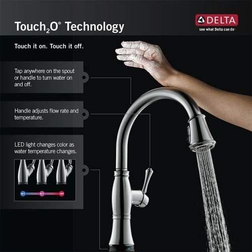  DELTA FAUCET Delta Faucet 1977T Traditional Touch Beverage Faucet, Chrome