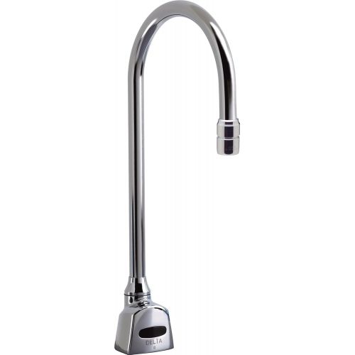  DELTA FAUCET Delta 1501T3320 Single Hole Battery Operated Electronic Basin Faucet with Gooseneck Spout, Chrome