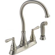 DELTA FAUCET Delta 21977LF-SS Griffen Two Handle Kitchen Faucet with Spray, Stainless