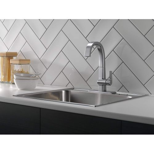  DELTA FAUCET Delta Faucet Pivotal Single-Handle Bar-Prep Kitchen Sink Faucet, Arctic Stainless 1993LF-AR