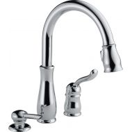 DELTA FAUCET Delta 978-SD-DST Leland Single Handle Kitchen Faucet With Pull Down Spray, Soap Dispenser, and Diamond Seal Valve, Chrome